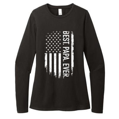 Best Papa Ever With Us American Flag For Father's Day Gift Womens CVC Long Sleeve Shirt