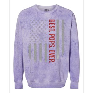 Best Pops Ever US American Flag Gifts For Father's Day Colorblast Crewneck Sweatshirt