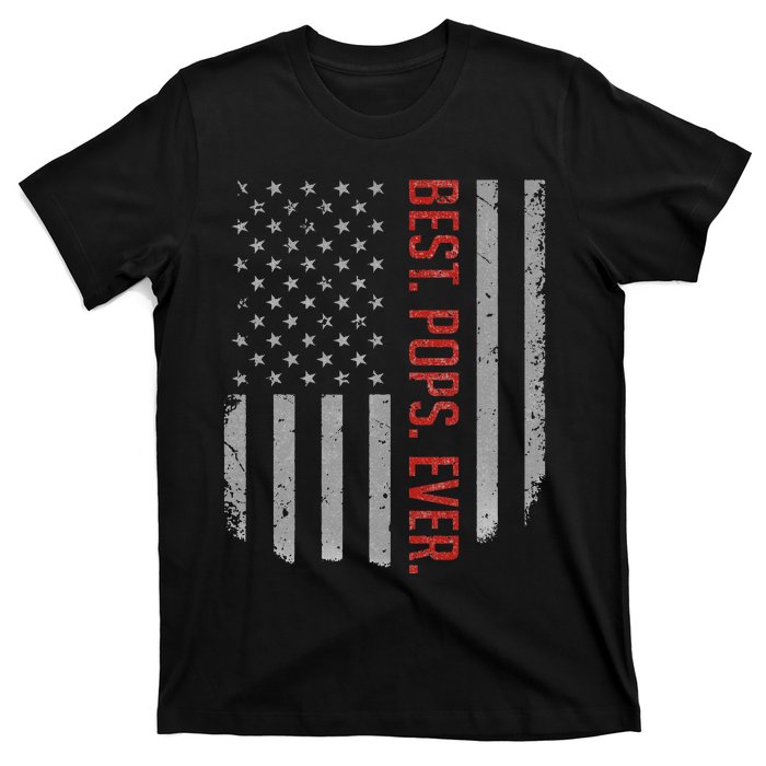 Best Pops Ever US American Flag Gifts For Father's Day T-Shirt