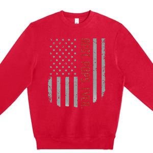 Best Pops Ever US American Flag Gifts For Father's Day Premium Crewneck Sweatshirt