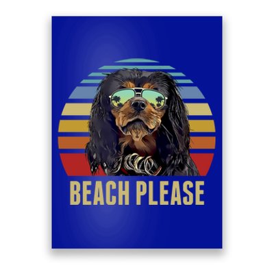 Beach Please English Toy Spaniel Dog Funny Summer Gift Poster