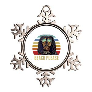 Beach Please English Toy Spaniel Dog Funny Summer Gift Metallic Star Ornament