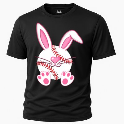 Baseball Player Easter Bunny Ears Easter Day Gift Cooling Performance Crew T-Shirt