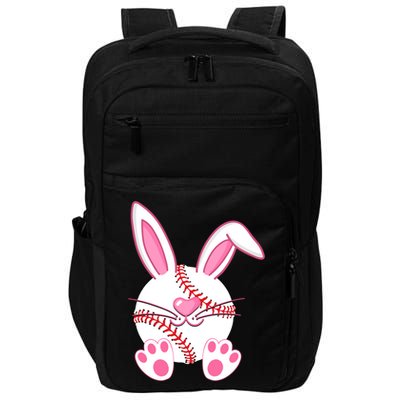 Baseball Player Easter Bunny Ears Easter Day Gift Impact Tech Backpack