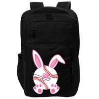 Baseball Player Easter Bunny Ears Easter Day Gift Impact Tech Backpack