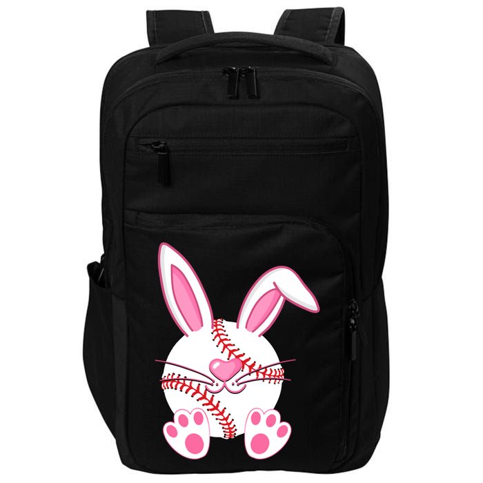 Baseball Player Easter Bunny Ears Easter Day Gift Impact Tech Backpack