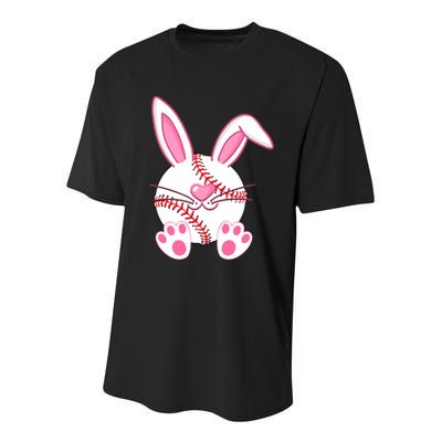 Baseball Player Easter Bunny Ears Easter Day Gift Youth Performance Sprint T-Shirt