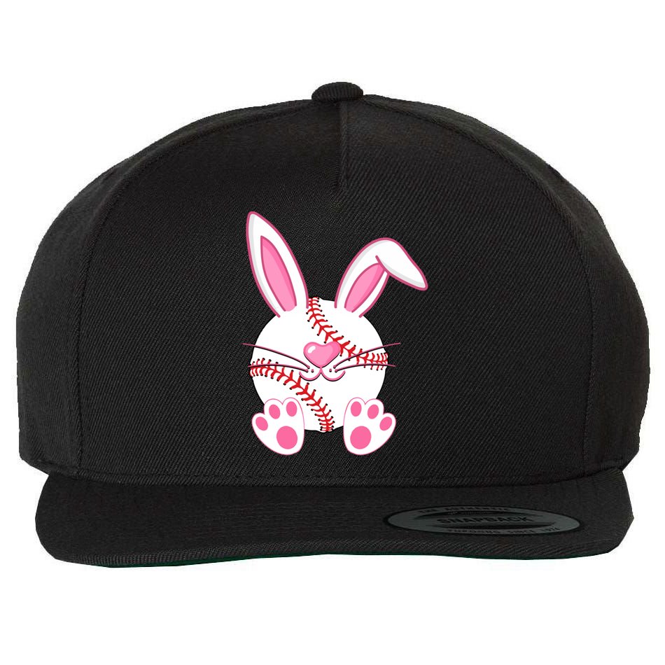 Baseball Player Easter Bunny Ears Easter Day Gift Wool Snapback Cap