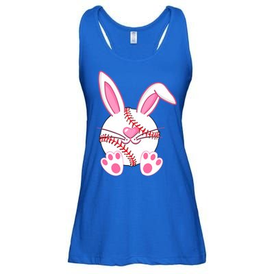 Baseball Player Easter Bunny Ears Easter Day Gift Ladies Essential Flowy Tank