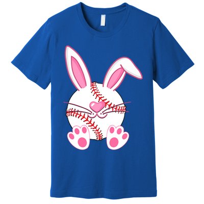 Baseball Player Easter Bunny Ears Easter Day Gift Premium T-Shirt