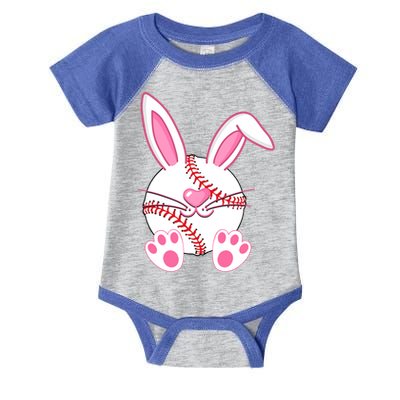 Baseball Player Easter Bunny Ears Easter Day Gift Infant Baby Jersey Bodysuit