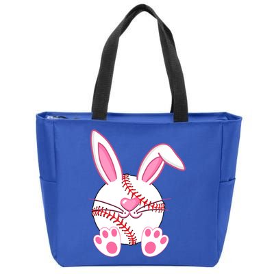 Baseball Player Easter Bunny Ears Easter Day Gift Zip Tote Bag