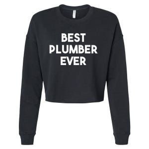 Best Plumber Ever Funny Plumbing Cropped Pullover Crew