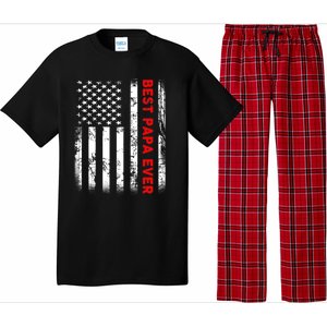 Best Papa Ever American Flag Funny Gift For Grandpa Fathers Day Gift Pajama Set