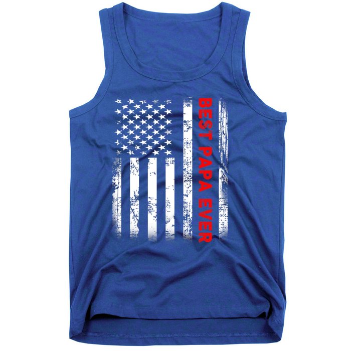 Best Papa Ever American Flag Funny Gift For Grandpa Fathers Day Gift Tank Top