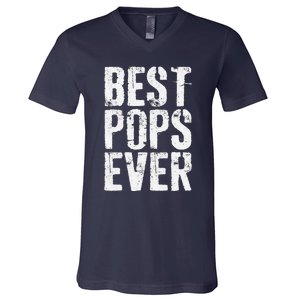 Best Pops Ever Fathers Day Grandfather V-Neck T-Shirt