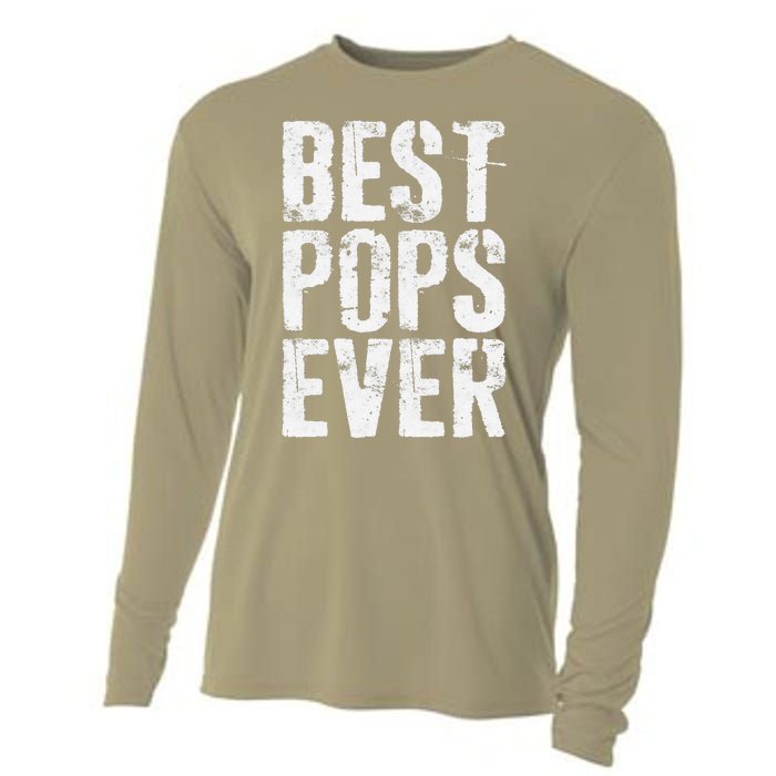 Best Pops Ever Fathers Day Grandfather Cooling Performance Long Sleeve Crew