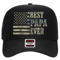 Best Papa Ever American Flag Usa Flag High Crown Mesh Back Trucker Hat