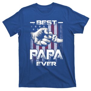 Best Papa Ever Fistcool Giftbump Usa Flag Father's Day Gift T-Shirt