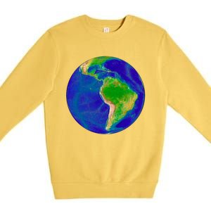 Beautiful Planet Earth South America Gift Premium Crewneck Sweatshirt