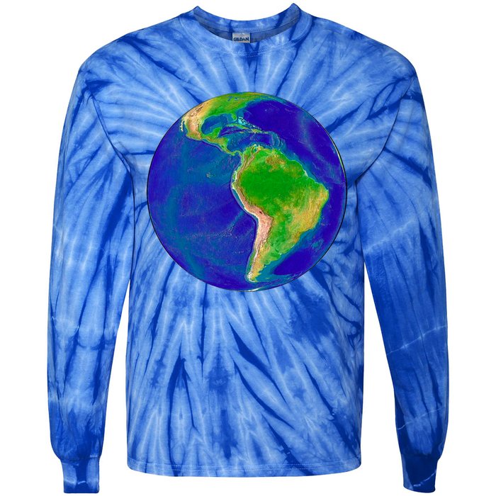 Beautiful Planet Earth South America Gift Tie-Dye Long Sleeve Shirt