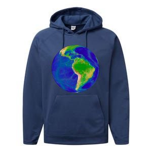 Beautiful Planet Earth South America Gift Performance Fleece Hoodie