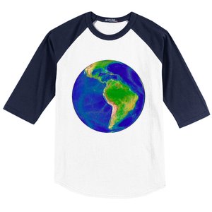 Beautiful Planet Earth South America Gift Baseball Sleeve Shirt