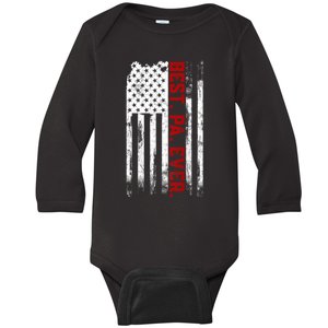 Best Pa Ever American Usa Flag Father’S Day Gift For Grandpa Baby Long Sleeve Bodysuit