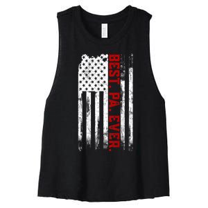 Best Pa Ever American Usa Flag Father’S Day Gift For Grandpa Women's Racerback Cropped Tank