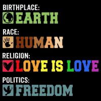 Birth Place Earth Race Human Politics Freedom Religion Love Poster