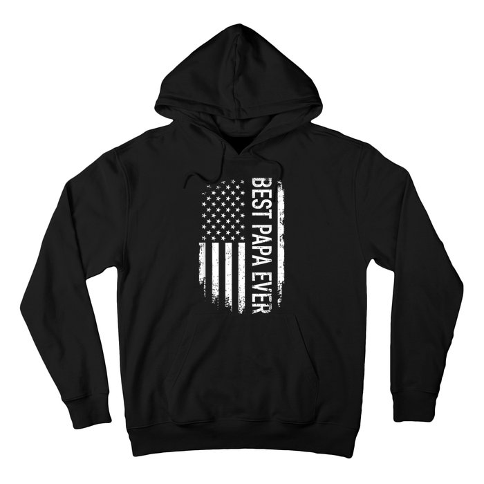 Best Papa Ever Us American Vintage Flag For Grandpa Fathers Day Hoodie