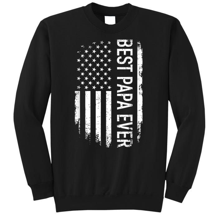 Best Papa Ever Us American Vintage Flag For Grandpa Fathers Day Sweatshirt