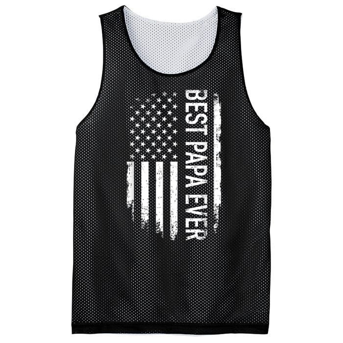 Best Papa Ever Us American Vintage Flag For Grandpa Fathers Day Mesh Reversible Basketball Jersey Tank