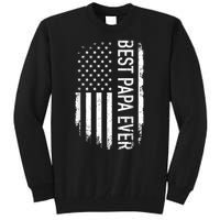 Best Papa Ever Us American Vintage Flag For Grandpa Fathers Day Tall Sweatshirt