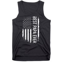 Best Papa Ever Us American Vintage Flag For Grandpa Fathers Day Tank Top