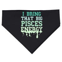 Big Pisces Energy Drip Women Zodiac Sign Birthday Season USA-Made Doggie Bandana