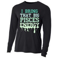 Big Pisces Energy Drip Women Zodiac Sign Birthday Season Cooling Performance Long Sleeve Crew