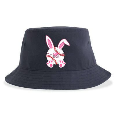 Baseball Player Easter Bunny Easter Day Sustainable Bucket Hat