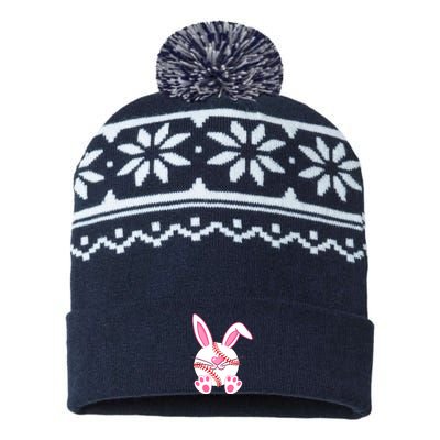 Baseball Player Easter Bunny Easter Day USA-Made Snowflake Beanie