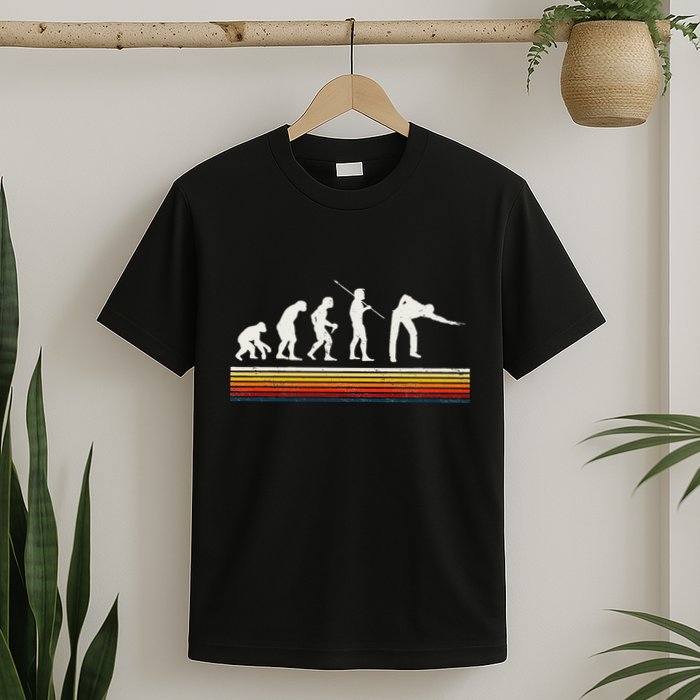 Billiards Player Evolution Pool Table Snooker Pyramid T-Shirt