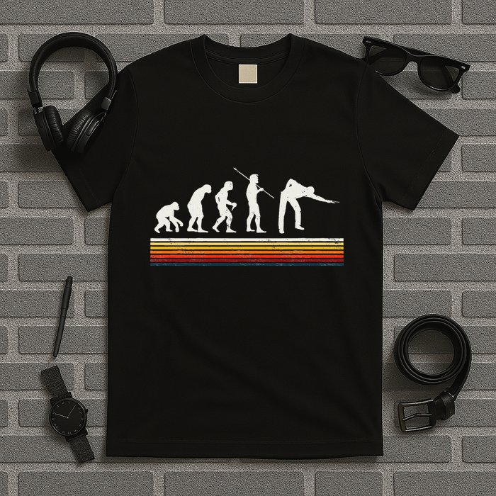 Billiards Player Evolution Pool Table Snooker Pyramid T-Shirt