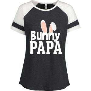 Bunny Papa Easter Rabbit Holiday Ears Parent Dad Granddad Gift Enza Ladies Jersey Colorblock Tee