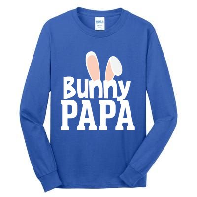 Bunny Papa Easter Rabbit Holiday Ears Parent Dad Granddad Gift Tall Long Sleeve T-Shirt