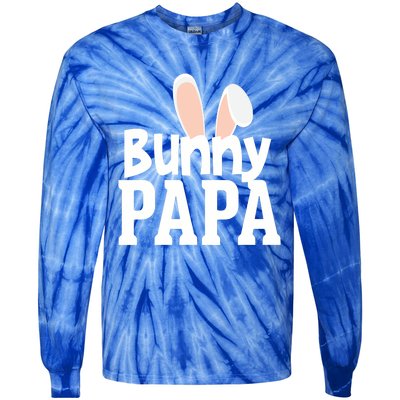 Bunny Papa Easter Rabbit Holiday Ears Parent Dad Granddad Gift Tie-Dye Long Sleeve Shirt