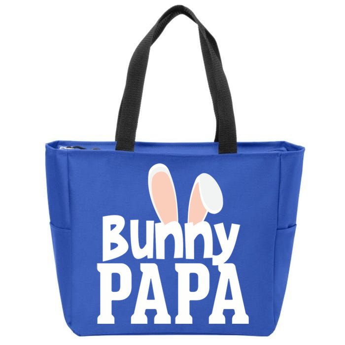 Bunny Papa Easter Rabbit Holiday Ears Parent Dad Granddad Gift Zip Tote Bag