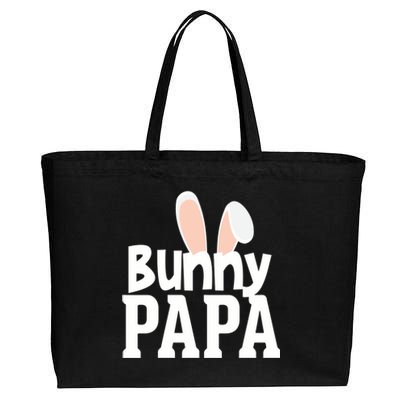 Bunny Papa Easter Rabbit Holiday Ears Parent Dad Granddad Gift Cotton Canvas Jumbo Tote