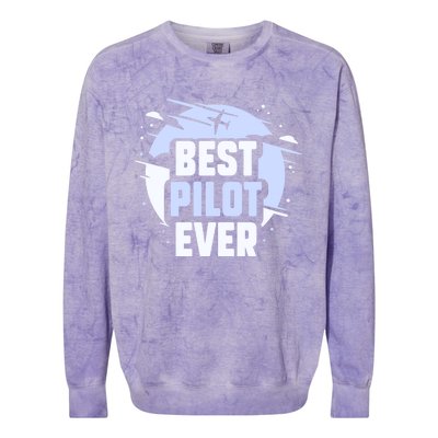 Best Pilot Ever Aircraft Private Small Airplane Gift Colorblast Crewneck Sweatshirt