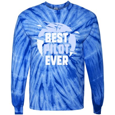 Best Pilot Ever Aircraft Private Small Airplane Gift Tie-Dye Long Sleeve Shirt