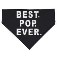 Best Pop Ever Happy Fathers Day Dad Papa Daddy Grandpa Pops USA-Made Doggie Bandana