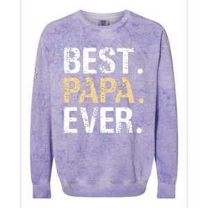 Best Papa Ever Graphic Great Fathers Day Grandparent Gifts Colorblast Crewneck Sweatshirt